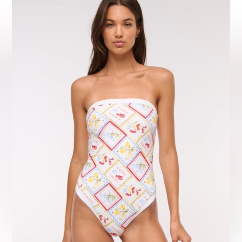 A&F Marina One-Piece Swimsuit Tile Print MT